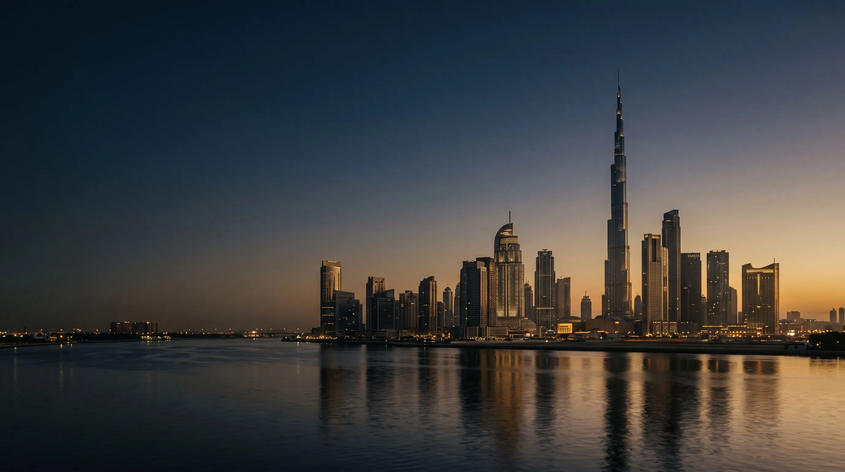Dubai skyline at dusk