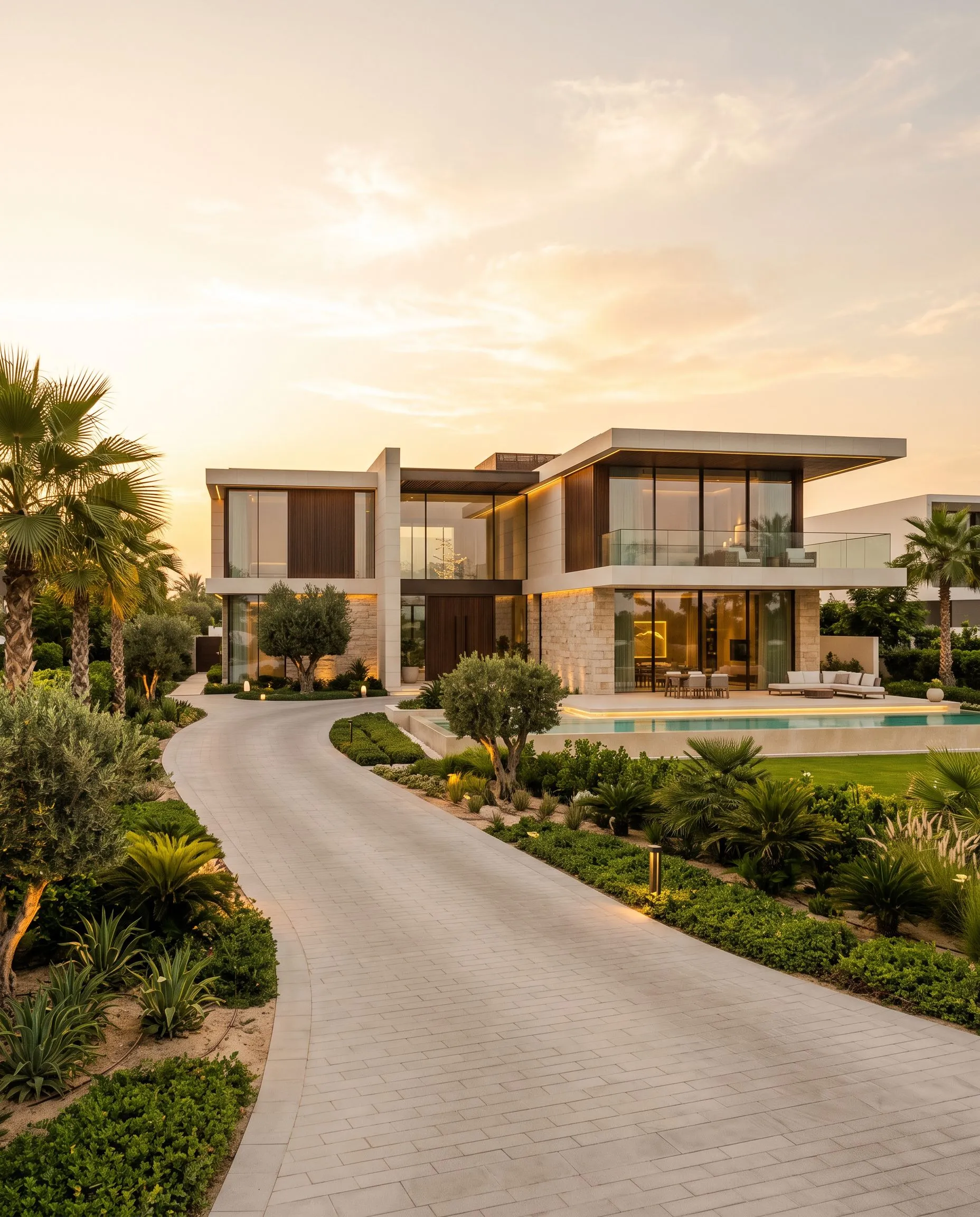 Elegant Dubai villa in morning light